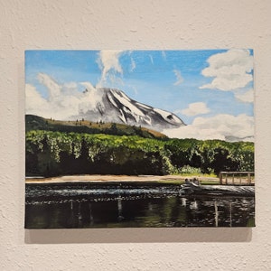Mt St Helens Over Coldwater Lake 14x18 Original Oil on Canvas