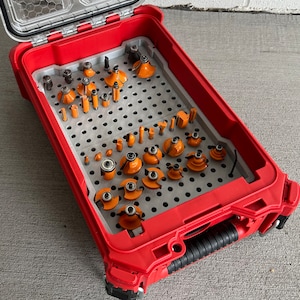 Router Bit Insert for Milwaukee Packout by Jonah Pope Design | Custom Packout Insert | Tool Organization | (48-22-8435)