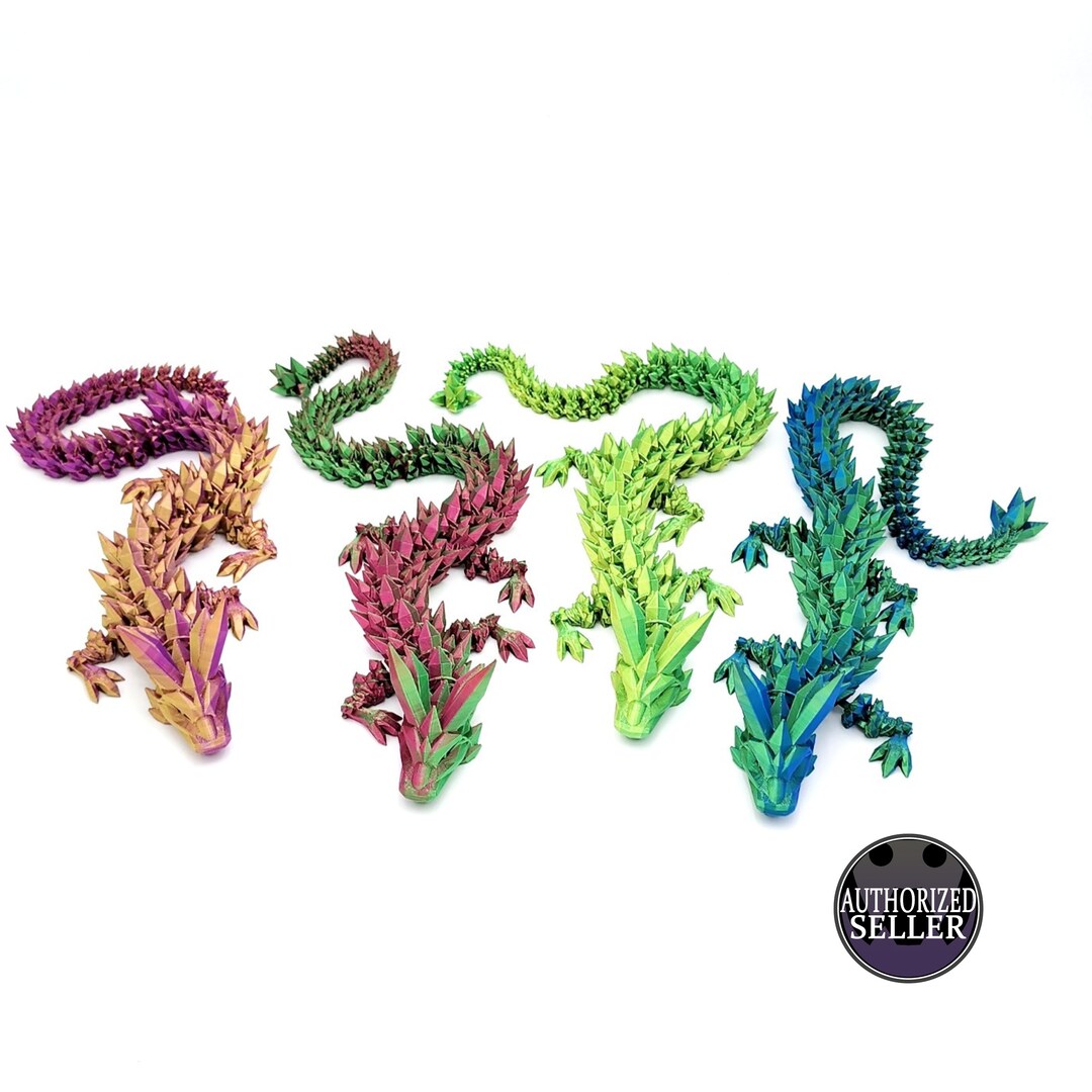 Crystal Dragon | Articulated Dragon | Rainbow Silk | 3D Printed | Toy ...