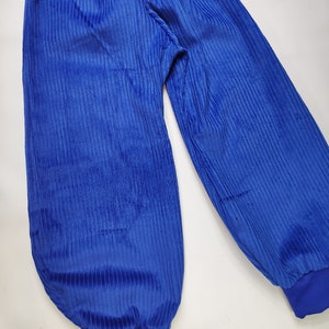 Pump pants royal blue royal blue cord, royal blue cuffs 68-164 handmade image 3