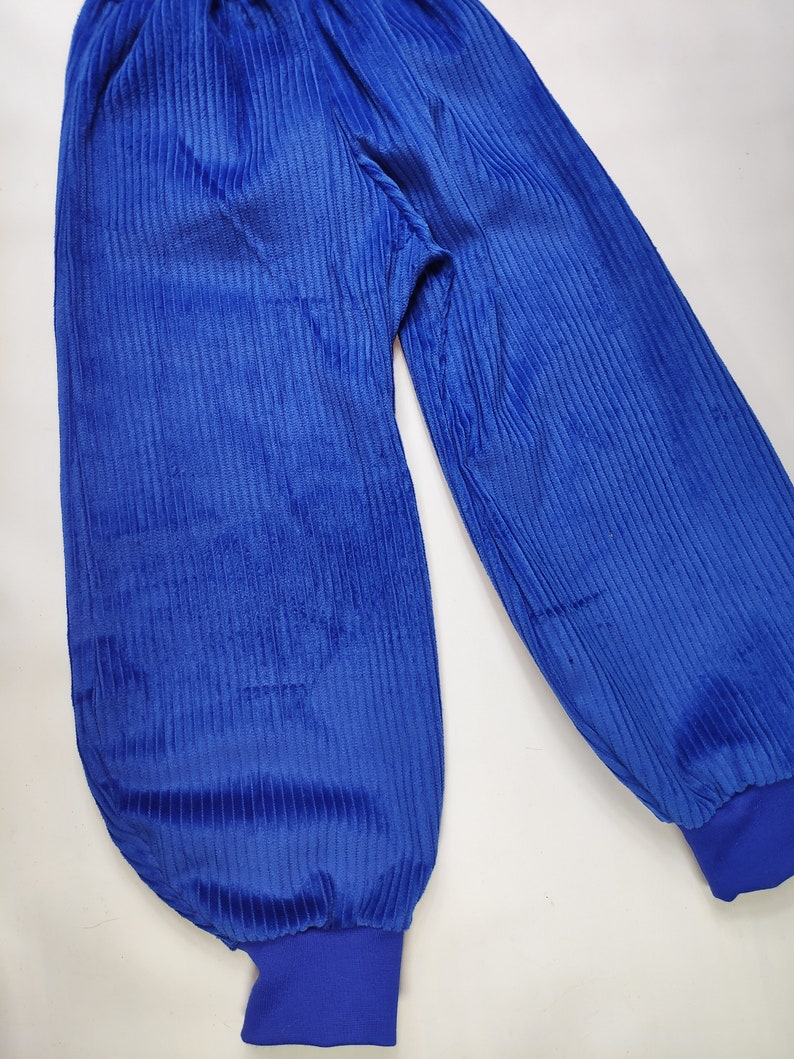 Pump pants royal blue royal blue cord, royal blue cuffs 68-164 handmade image 3