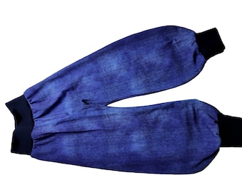 Baggy pants women's sizes jersey medium blue denim look with no pocket
