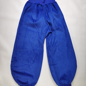 Pump pants royal blue royal blue cord, royal blue cuffs 68-164 handmade image 2