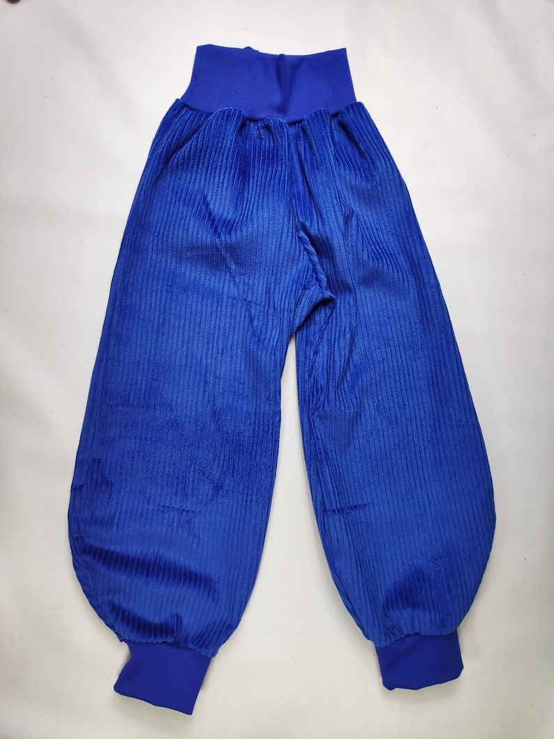 Pump pants royal blue royal blue cord, royal blue cuffs 68-164 handmade image 2