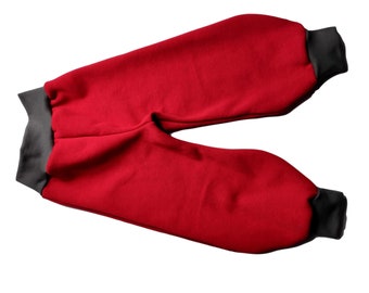 Pump pants Alpine fleece winter red plain solid color grey cuffs 68-164 handmade various variants lined