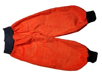 Pumphose orange Baumwollcord einfarbig Taschen Knieflicken 68-164 handmade 74 86 92 98 104 110 116 134 122 128 140