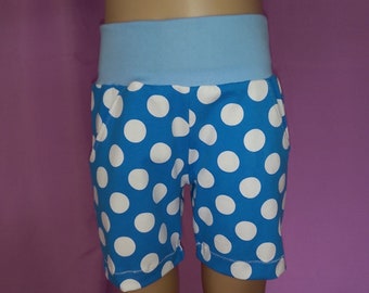 shorts, shorts light blue large white dots with pockets 56 -146