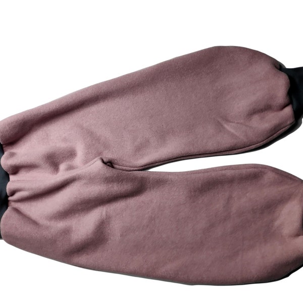 Pumphose Damengrößen Baumwollfleece kuschlig weich warm rosa altrosa unifarben mit ohne Tasche