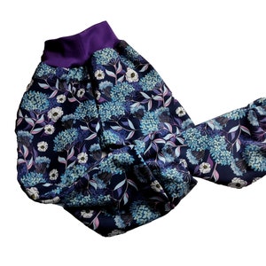 Softshell pants blue purple flowers flower autumn winter, rain pants mud pants ski pants reflective image 1