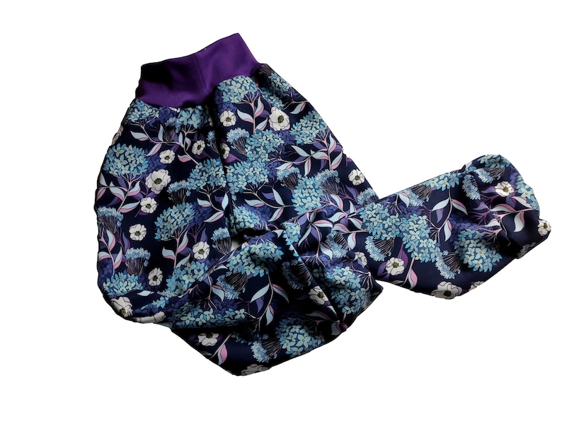 Softshell pants blue purple flowers flower autumn winter, rain pants mud pants ski pants reflective image 1