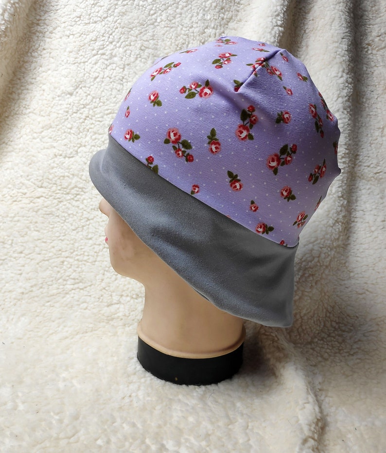 Sun hat handmade lider with roses grey brim
