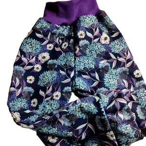 Softshell pants blue purple flowers flower autumn winter, rain pants mud pants ski pants reflective image 2