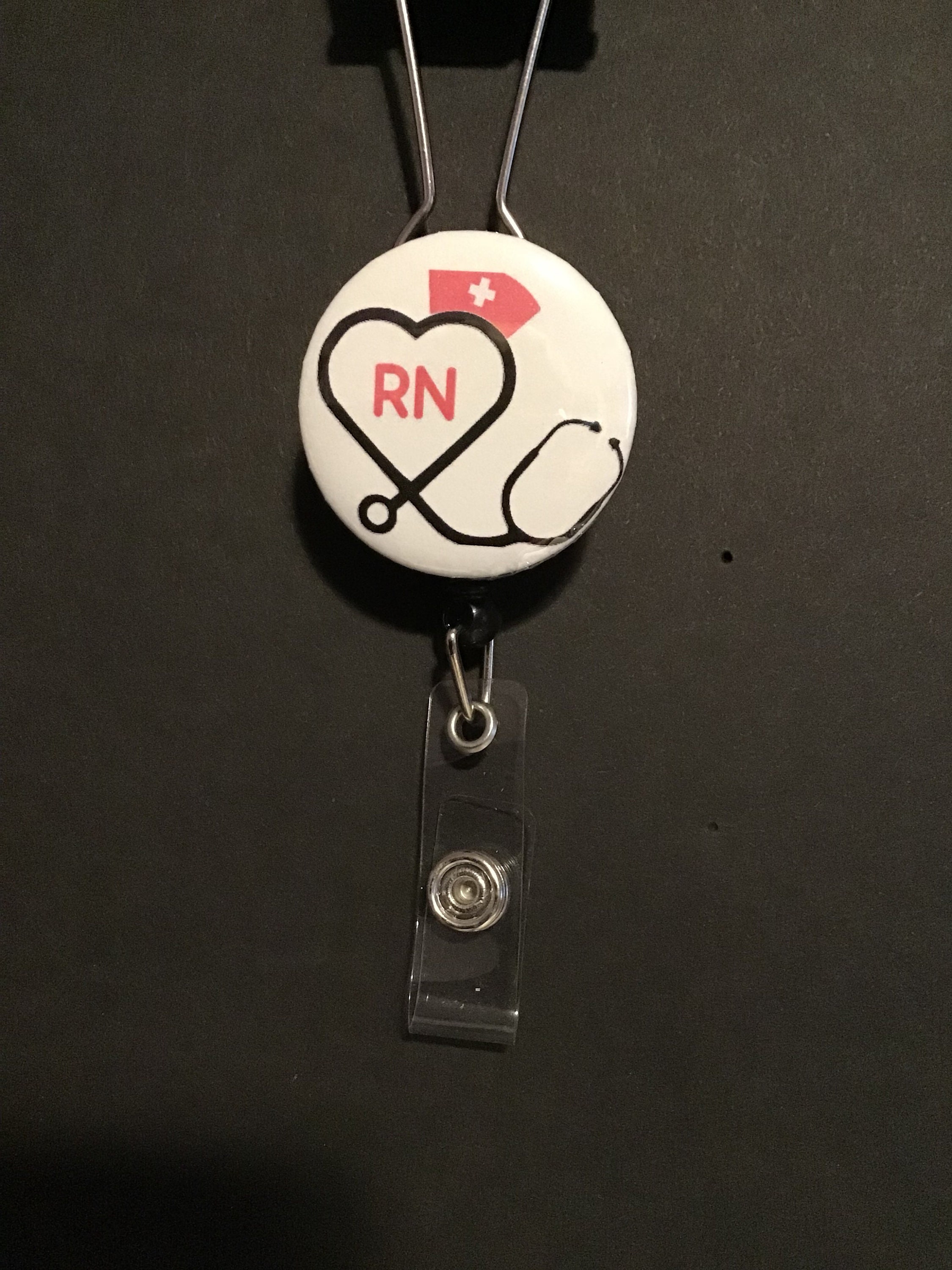 RN With Stethoscope Name Badge Holder Etsy