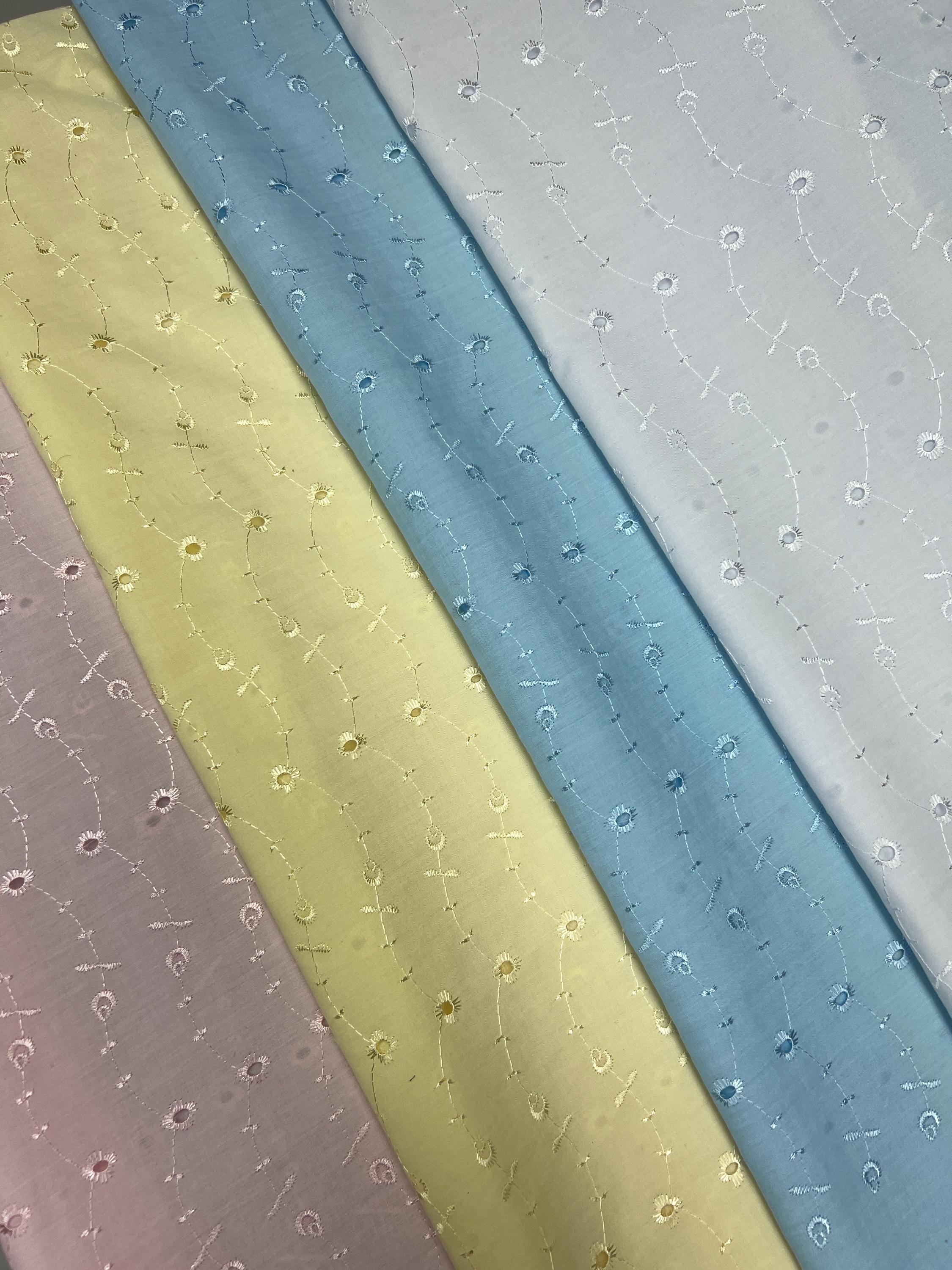 Eyelet Fabric: 60" Wide Poly Cotton Broadcloth, Baby Clothes Sewing Material