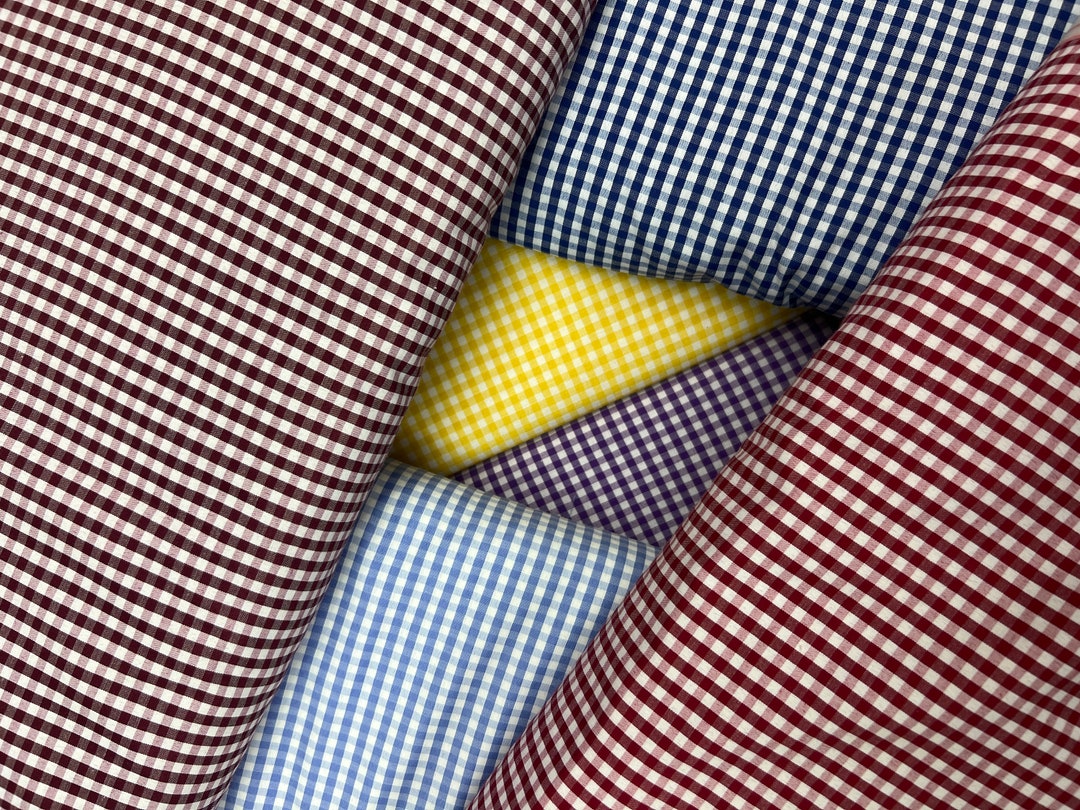 Gingham Fabric: 1/8" Checkered Poly Cotton, 60" Wide - Sold by the Yard ...