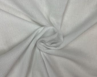 White Cotton Gauze Fabric: Soft Crinkly Muslin, 48&quot; Wide