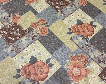 Vintage Floral Cotton Fabric: Patchwork Print, 54" Wide
