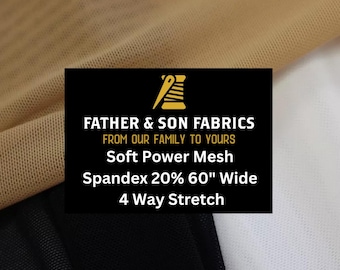 Power Mesh Spandex Fabric, 4-Way Stretch, 60" Wide