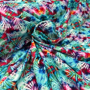 Summer bikini stretch fabric abstract printed with vibrant colors Nylon 4 way stretch spandex Fabric by the yard stretchy sewing clothes 60"