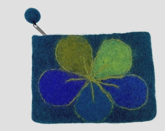 Multi Color Floppy Flower Felt Coin Purse, Mobile Purse