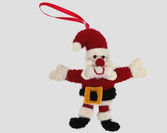 Santa Claus Christmas Ornaments, Felt Handmade Santa Claus