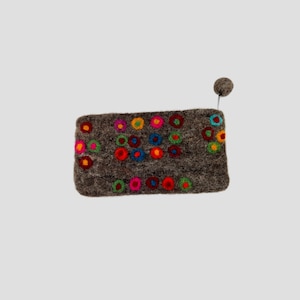 Brown Felt Coin Purse, Mobile Purse