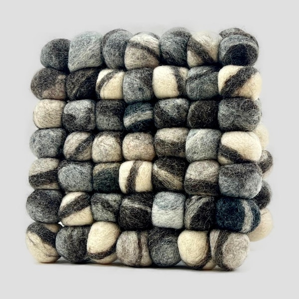 Handmade Wool Felt Ball Trivet: Heat Resistant Hot Pot Holder