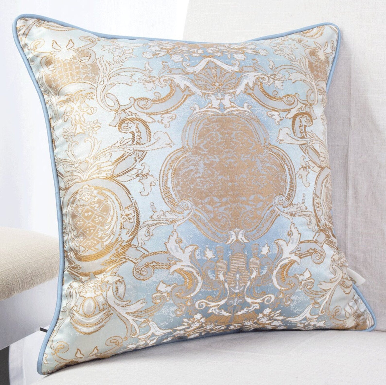 Heraldic Damask Cushion Cover Throw Cushion Cover Designer Etsy UK