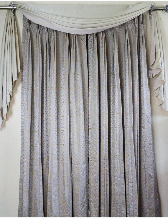 Luxury Triple Pinch Pleat Geometric Design Curtain Drape Etsy