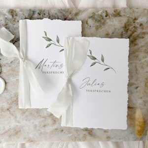 Eheversprechen Set, gerissene Kanten, Eheversprechen personalisiert, Ehegelübde Heft, Eheversprechen Buch, Eheversprechen Heft, Gelübdebuch