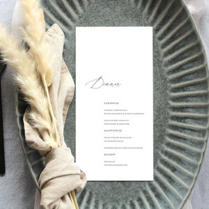 Menu weselne, menu drinków, menu weselne, menu, papeteria ślubna, nowoczesna, minimalistyczna, prosta, kolekcja Fiona