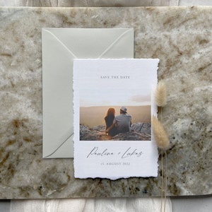 Save the Date Karte, SavetheDate, Save the Date Hochzeit, Save the Date Karte mit Foto, Fine Art, Modern, Minimalistisch, Paulina Kollektion