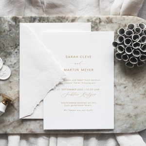 Wedding invitation Sarah, wedding set, modern invitation card, minimalist, fine art stationery, wedding stationery, handmade paper
