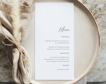 Menu card Natalie, drinks menu, wedding menu, menu, wedding stationery, classic, minimalist, simple