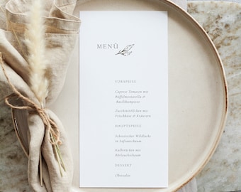 Menu Paulina, Drinks menu, Wedding menu, Menu, Wedding stationery, Modern, Minimalist, Simple