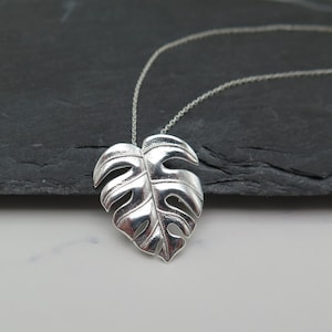 925 Sterling Silver Necklace - Monstera Leaf - Trend Necklace Gift Natural Necklace Plants Love Leaves Flower Flower Girlfriend Nature