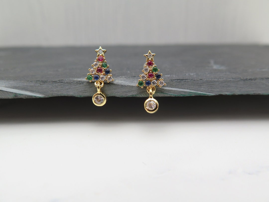 Ohrstecker Weihnachten Weihnachtsbaum mit Stern und Hänger Etsy.de