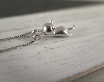 Chain - hanging cat - silver-plated great gift animal lovers cats jewelry cat jewelry love nature animals