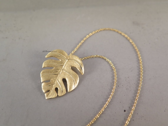 925 Sterling Silber Kette vergoldet - Monstera Blatt - Trend Halskette  Geschenk Naturkette Geburtstag Freundin Pflanzen Liebe gold Baum s -  Etsy.de