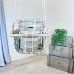 Made in USA, Baby swing, nursery toys, nursery decor, baby swing, , indoor swing, toddler swing, porch swing, fabric swing, high back swing