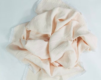 Baby Decke, Boho, weiße Fransendecke, Swaddle Decke, Schiffe schnell, Baby Musselin Swaddle, Neugeborenen Empfangen Decke, Stilldecke