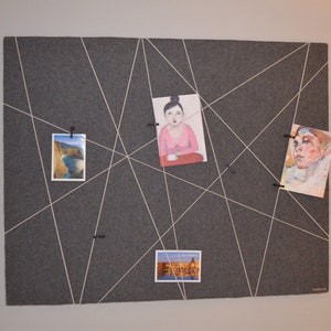 Pinboard / cork - felt in grey 70 x 100 cm