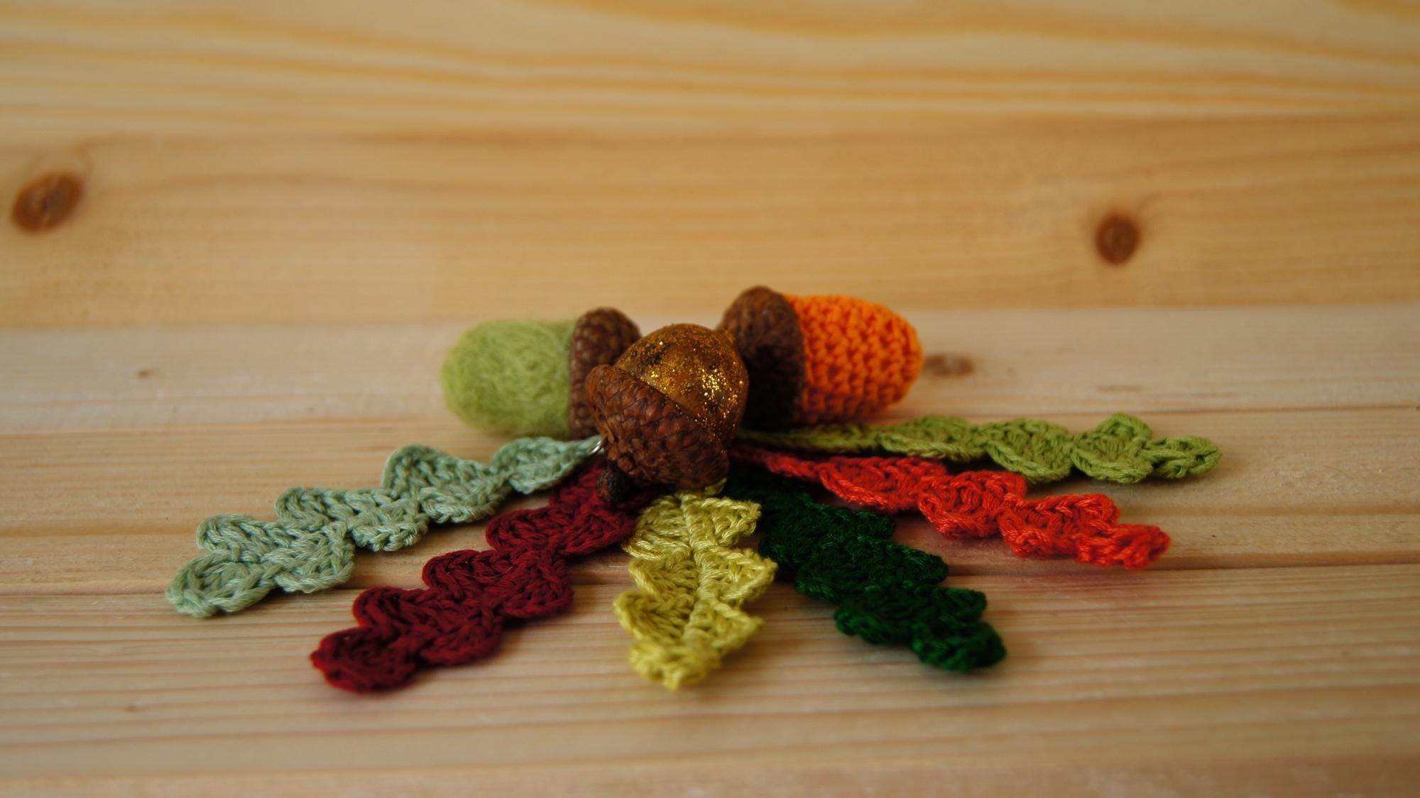 Crochet pattern acorns