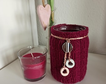 Vase - with knitted vase cover