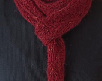 Hand-knitted scarf/shawl with alpaca wool