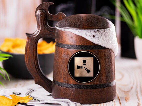 Rust Beer Stein With Lid, Personalized Rust Beer Tankard, Groomsman Beer Mug, Video Gamer Beer Gift, Boyfriend Gift