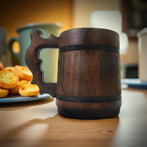 Plain Wooden Beer Mug, Gift For Husband Birthday, Personalized Beer Mug, Groomsman Mug, Beer Lover Gift, Beer Gift For Him