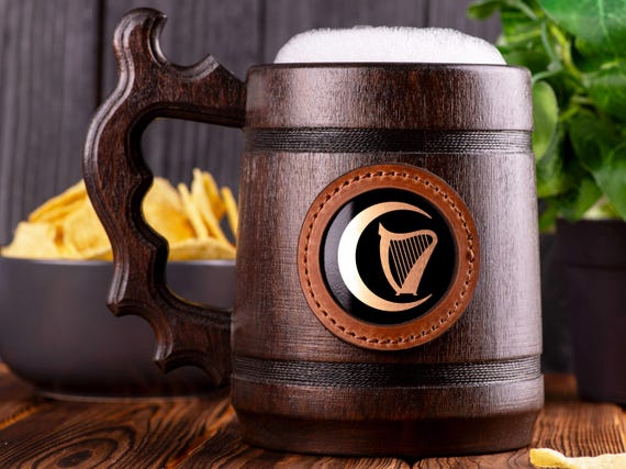Faction The Harpers Beer Mug, DM Stein, Gift Ideas For Men, Dungeons and Dragons Tankard, Wooden Gift For Men, D&D Gift