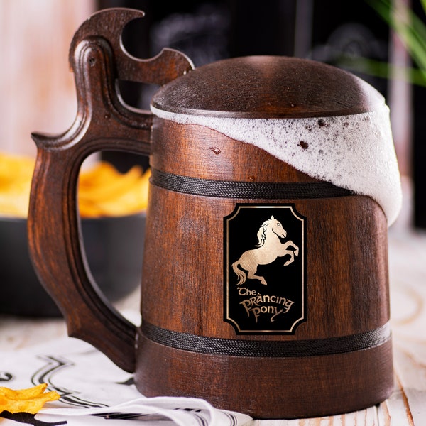 Prancing Pony Mug, Lord Of The Rings Mug, Lord of the Ring Gift for Men, Prancing Pony Stein, LOTR Mug, Prancing Pony Tankard