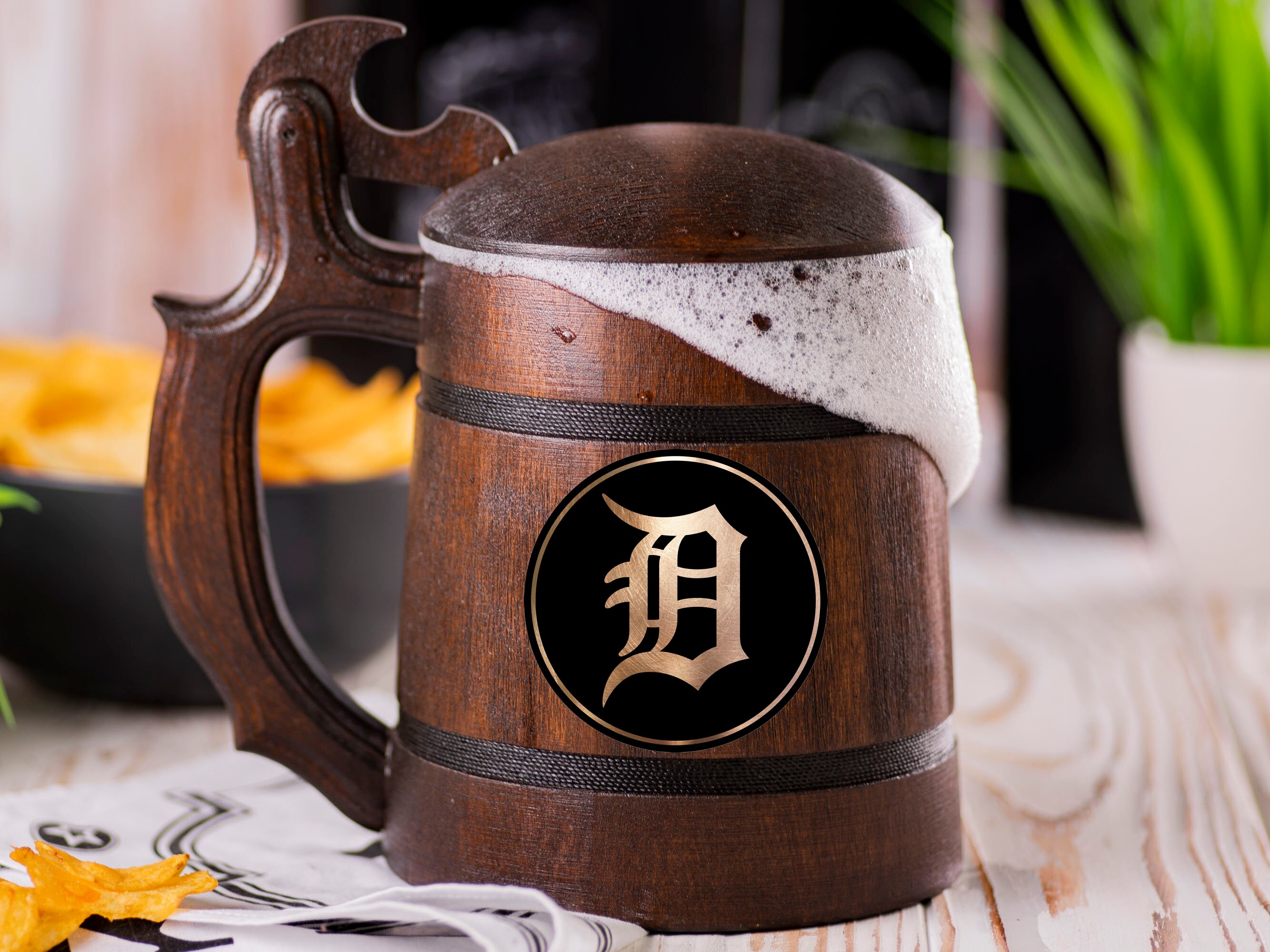 Detroit Tigers Beer Mug With Lid / Personalized Baseball Beer Etsy UK